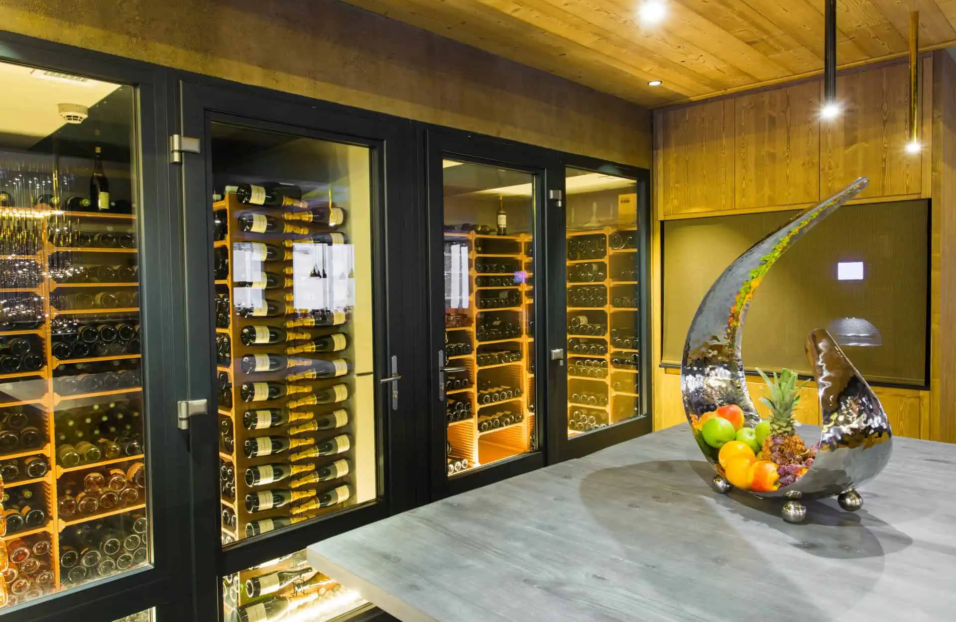 Wine cellar of the restaurant l'atelier